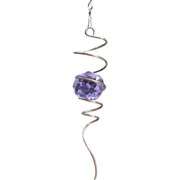 Gazing Ball Spiral Tail-Decorative Wind Spinner Sun Catcher Rainbow Maker 11inch - Picture 1 of 6